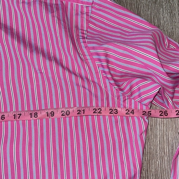 Polo Ralph Lauren Men’s Size Large Pink Striped Long Sleeve Poplin Shirt cotton - Picture 7 of 8